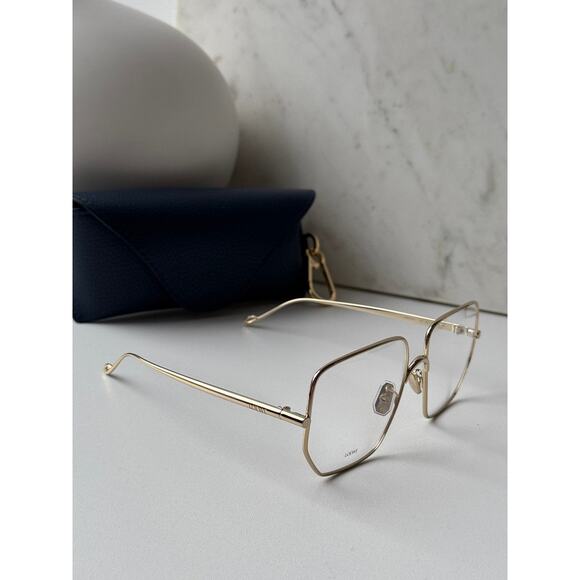 NEW Loewe LW50079U Oversized Metal Eyeglasses Frames Gold main image 7